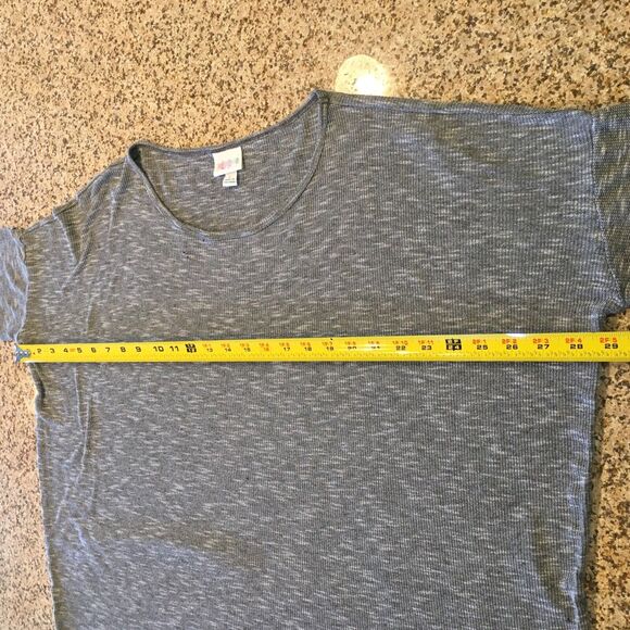 Lularoe Large Heather Grey Box Shaped Tunic Top Short Dolman Sleeves - Picture 9 of 12